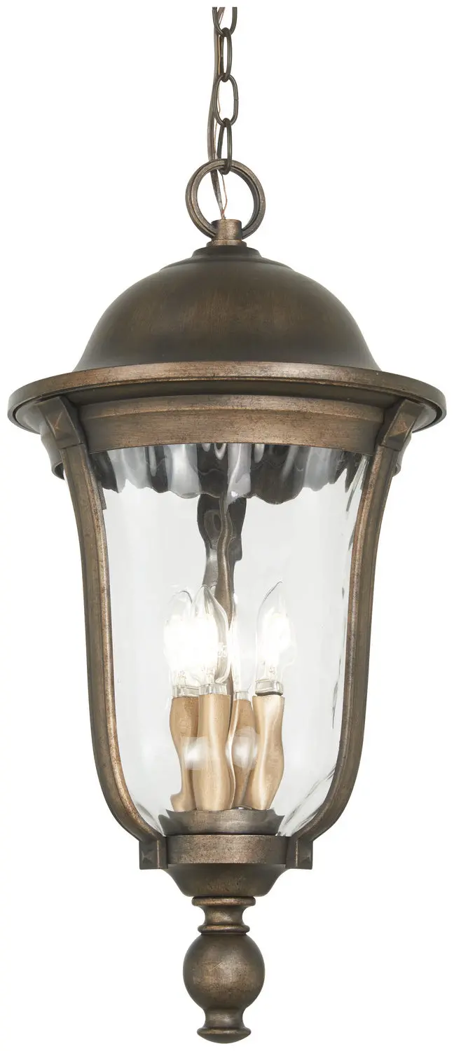 Minka Lavery Havenwood Four Light Outdoor Chain Hung In Tauira Bronze And Alder Silver 1