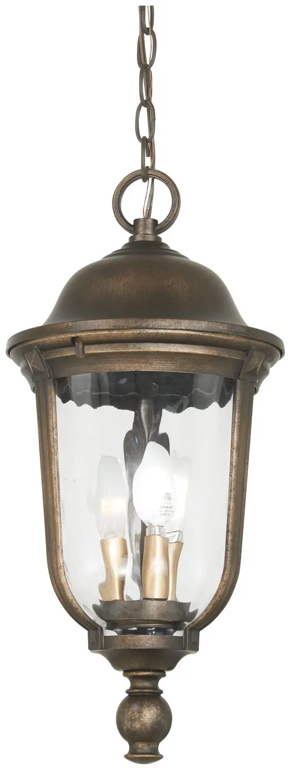 Minka Lavery Havenwood Three Light Outdoor Chain Hung In Tauira Bronze And Alder Silver 1