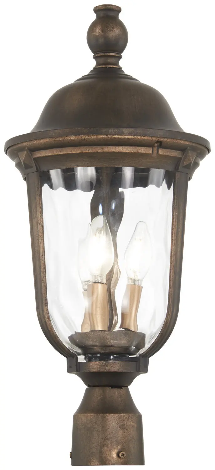 Minka Lavery Havenwood Three Light Outdoor Post Mount In Tauira Bronze And Alder Silver 1
