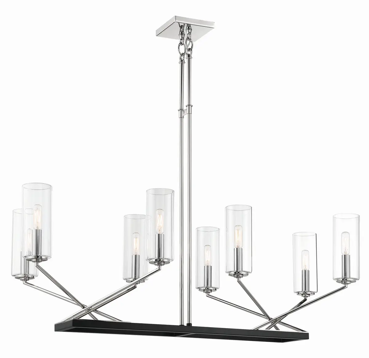 Minka Lavery Highland Crossing Eight Light Island Pendant In Coal With Polished Nickel Highlig 1