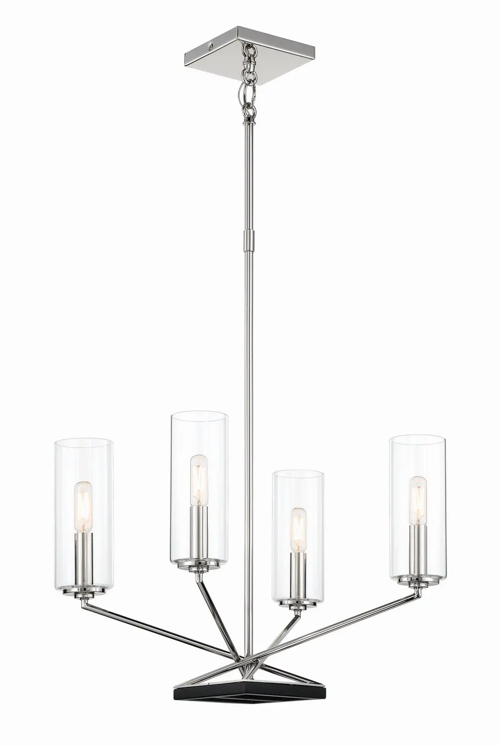 Minka Lavery Highland Crossing Four Light Chandelier In Coal With Polished Nickel Highlig 1