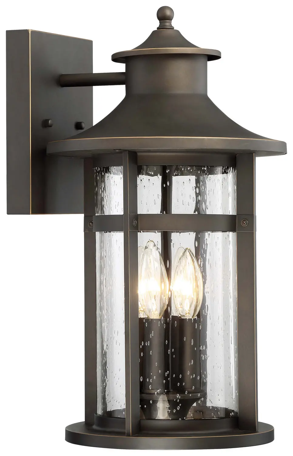 Minka Lavery Highland Ridge Four Light Outdoor Wall Lamp In Oil Rubbed Bronze With Gold Highlights 1