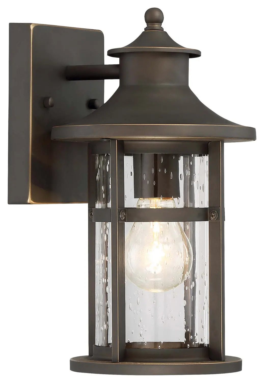 Minka Lavery Highland Ridge One Light Outdoor Wall Lamp In Oil Rubbed Bronze With Gold Highlights 1
