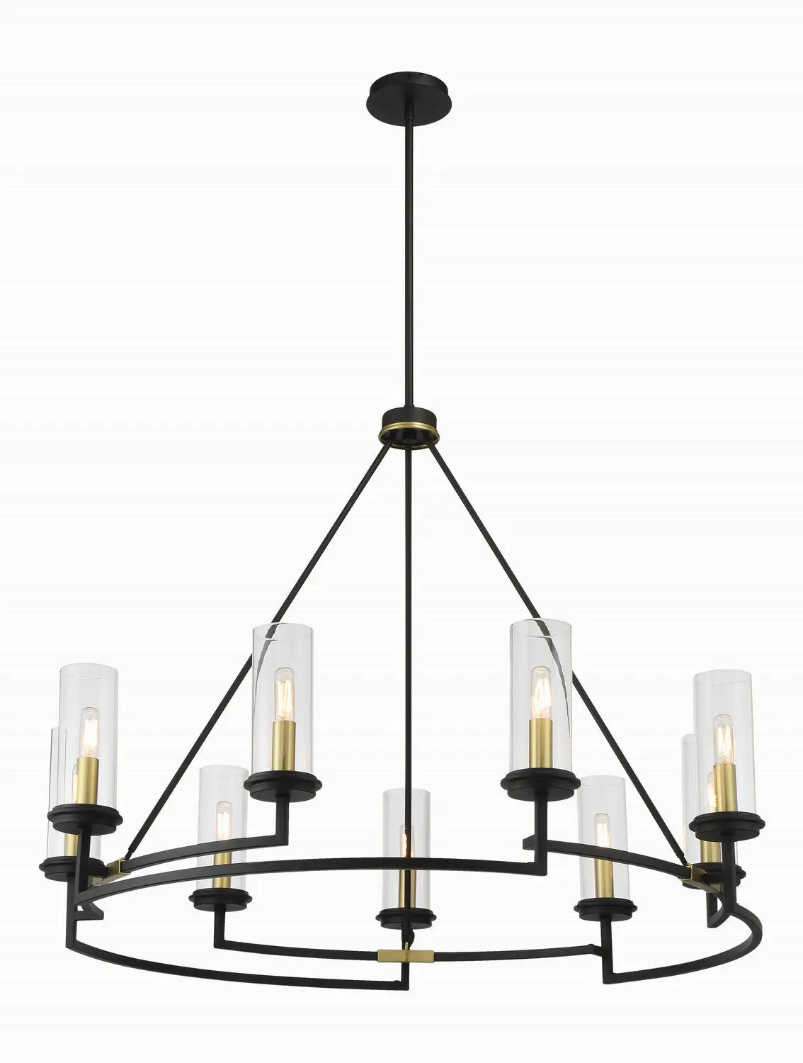 Minka Lavery Hillstone Nine Light Chandelier In Sand Coal & Soft Brass 1