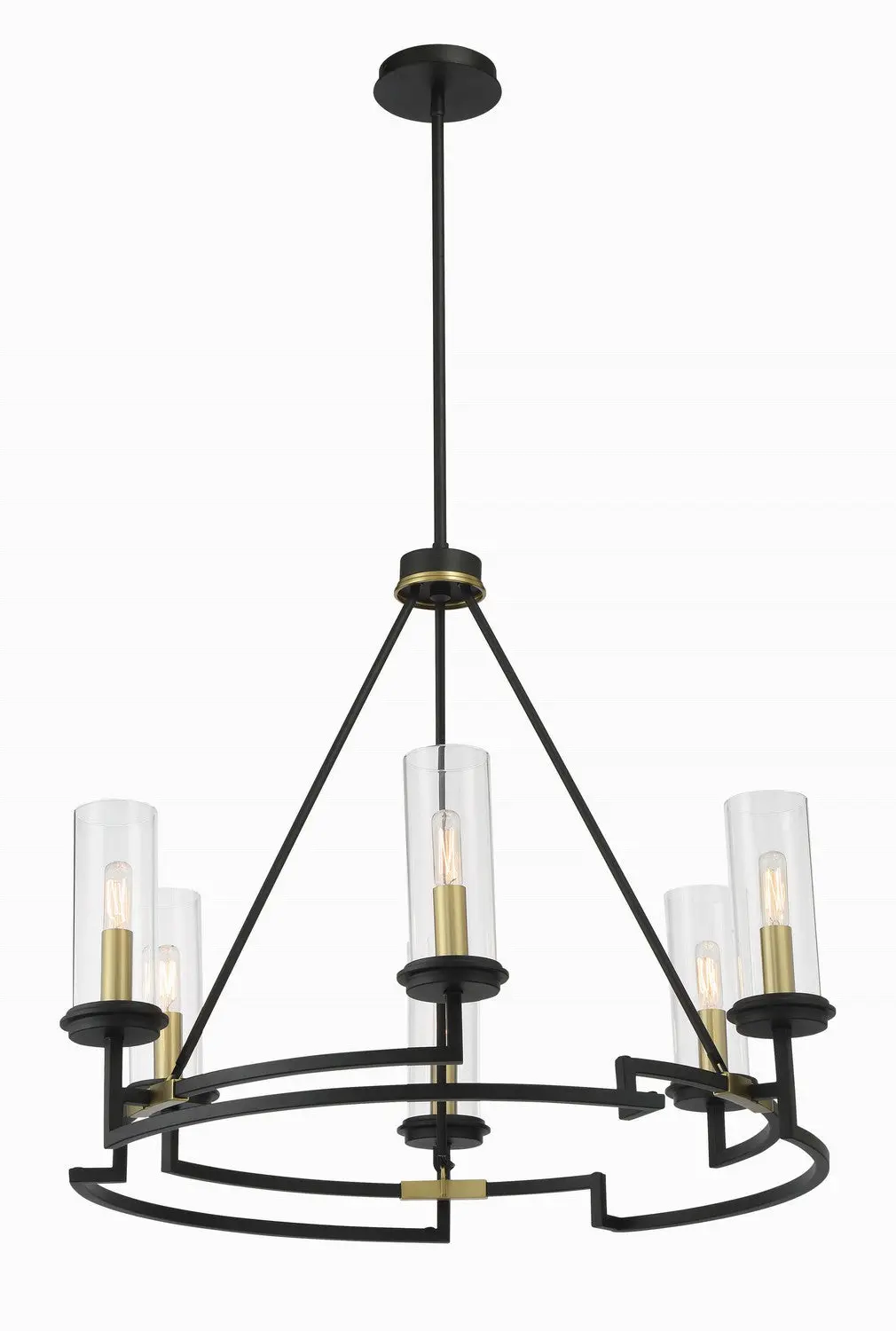 Minka Lavery Hillstone Six Light Chandelier In Sand Coal & Soft Brass 1