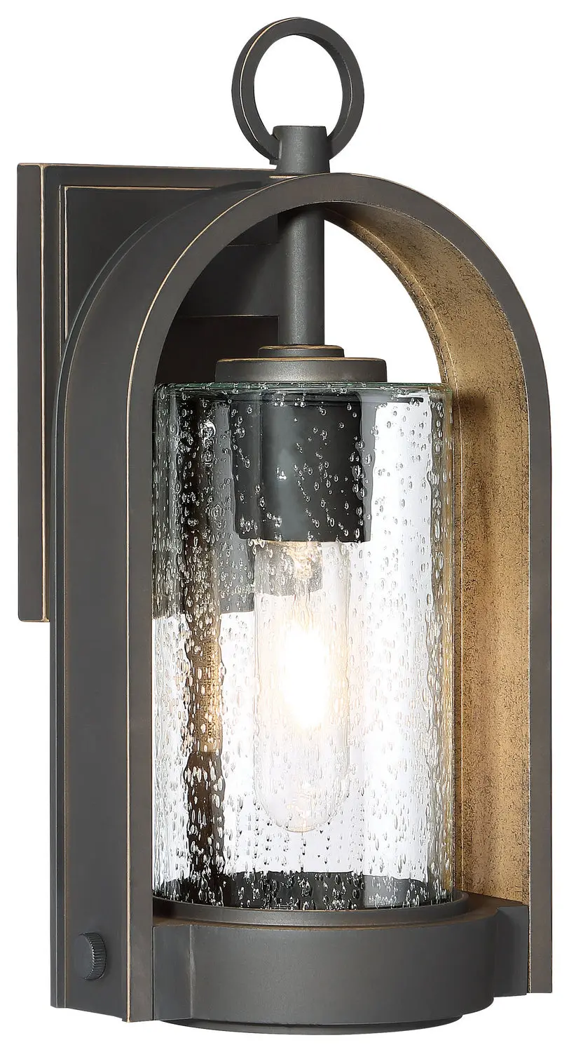 Minka Lavery Kamstra One Light Outdoor Wall Mount In Oil Rubbed Bronze With Gold Highlights 1