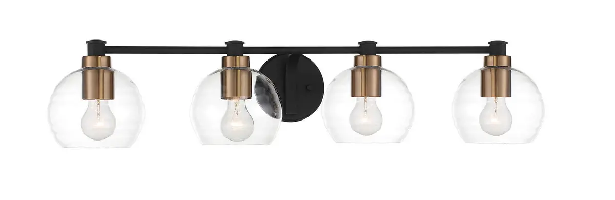 Minka Lavery Keyport Four Light Bath In Sand Coal With Natural Brushed Brass 1