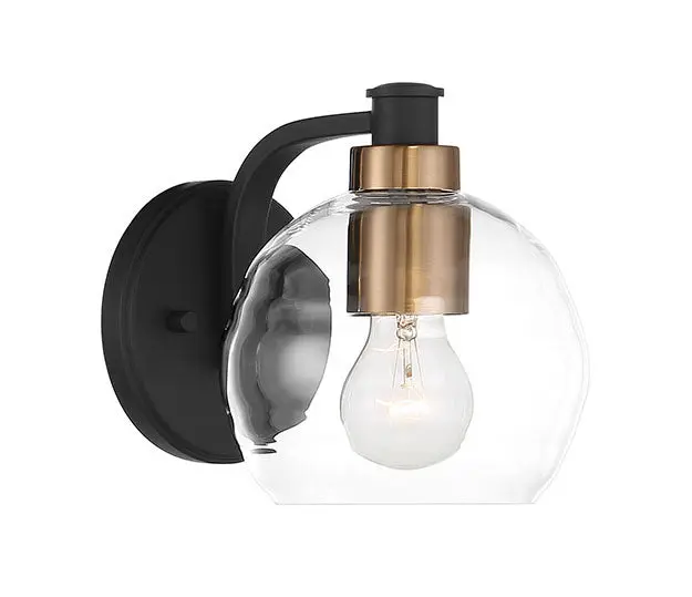 Minka Lavery Keyport One Light Bath In Sand Coal With Natural Brushed Brass 1