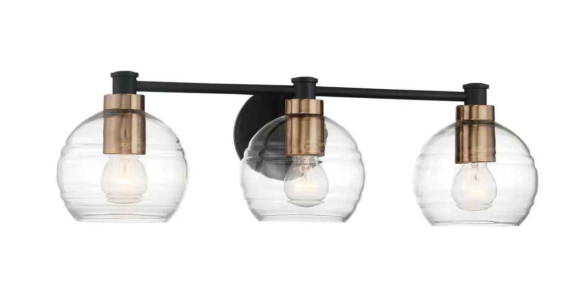 Minka Lavery Keyport Three Light Bath In Sand Coal With Natural Brushed Brass 1