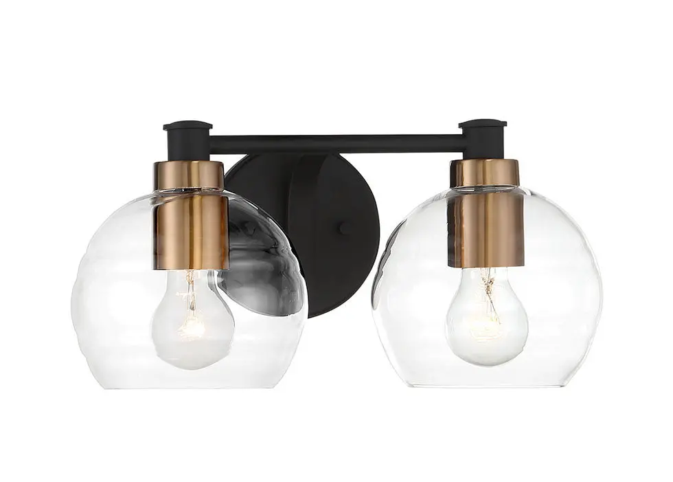 Minka Lavery Keyport Two Light Bath In Sand Coal With Natural Brushed Brass 1