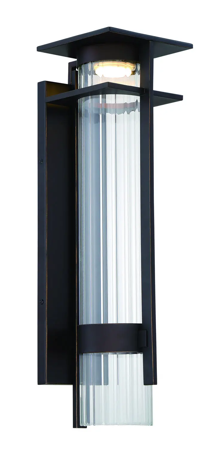 Minka Lavery Kittner Led Outdoor Wall Mount In Oil Rubbed Bronze With Gold Highlights 1