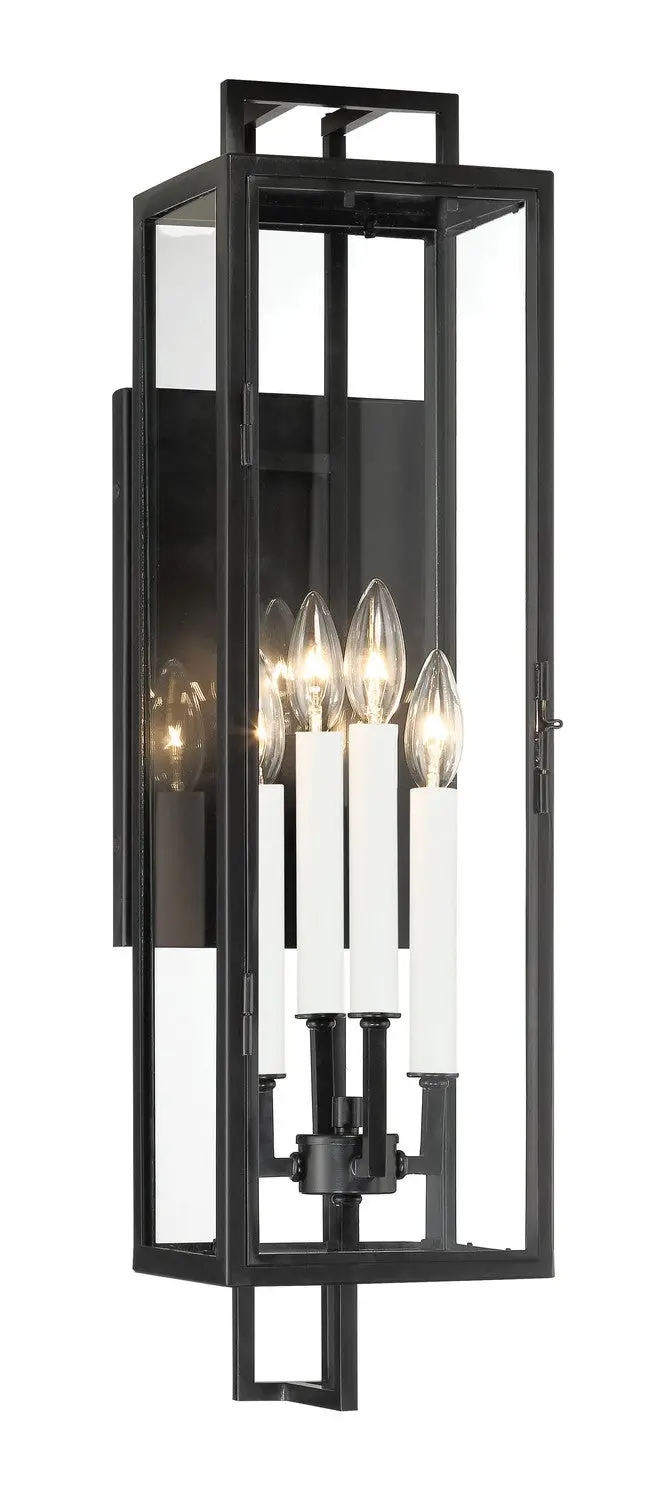 Minka Lavery Knoll Road Four Light Outdoor Wall Mount In Coal 1