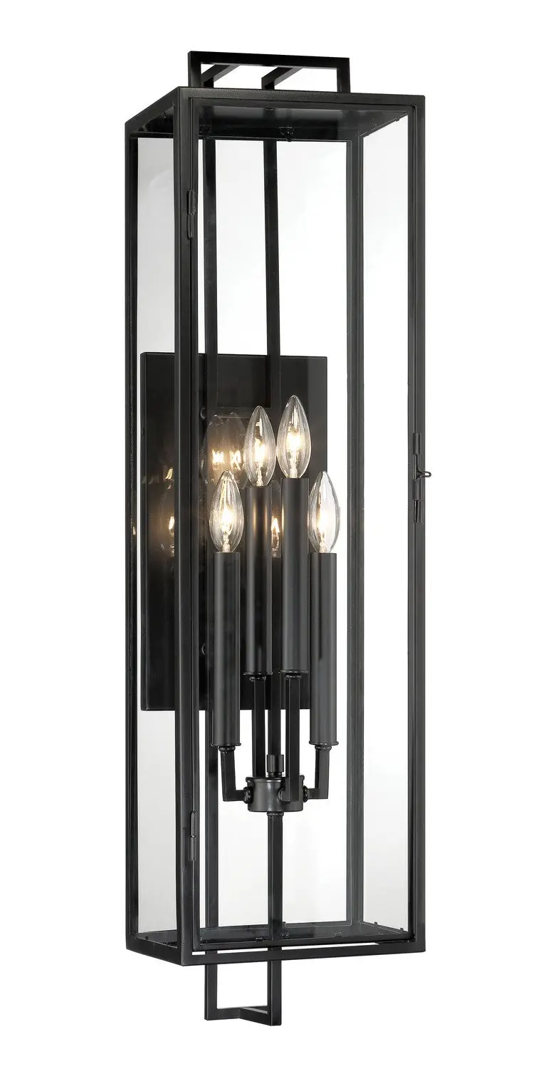 Minka Lavery Knoll Road Four Light Outdoor Wall Mount In Coal 1