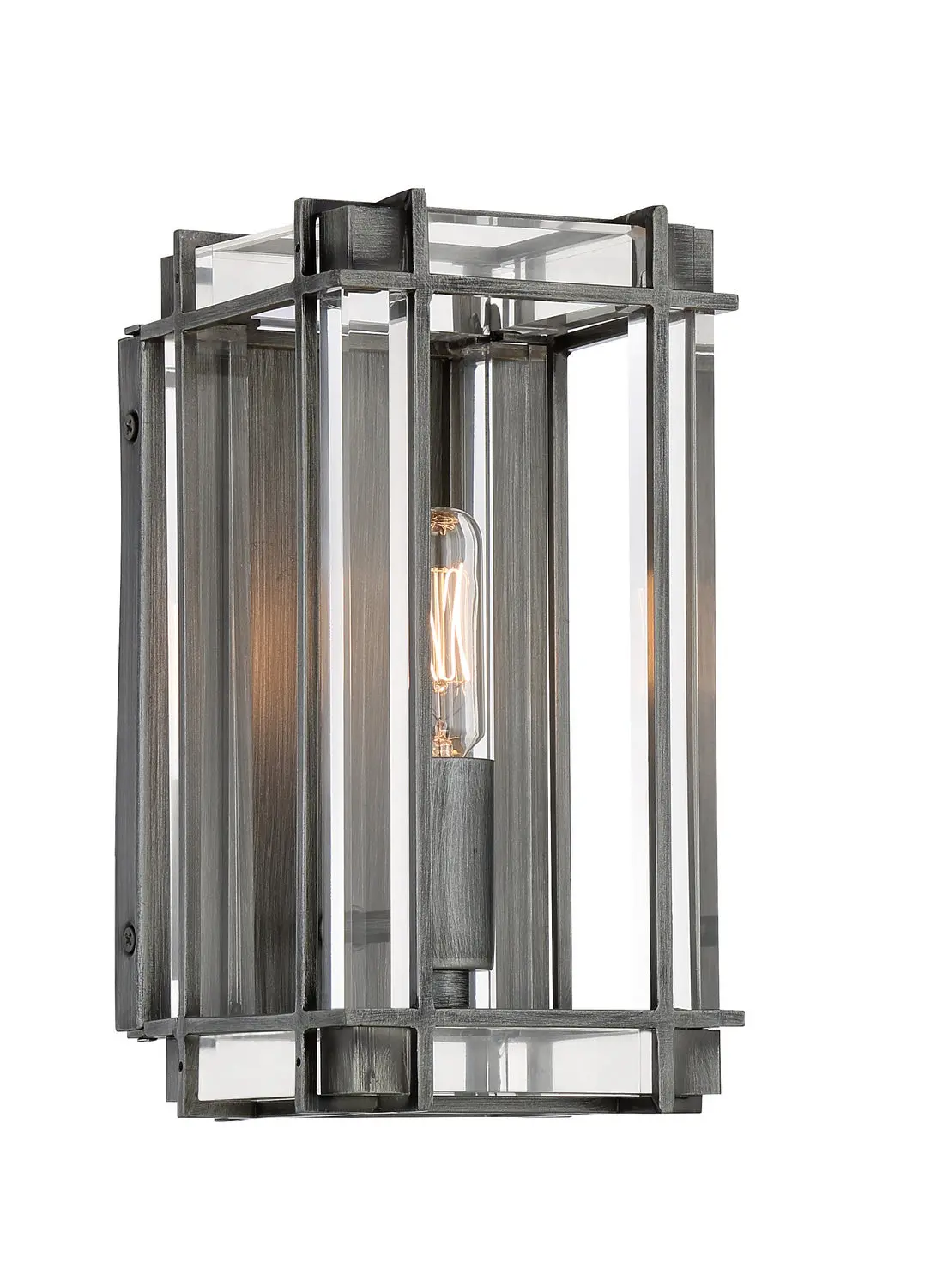 Minka Lavery Langen Square One Light Wall Mount In Antique Nickel (Painted) 1