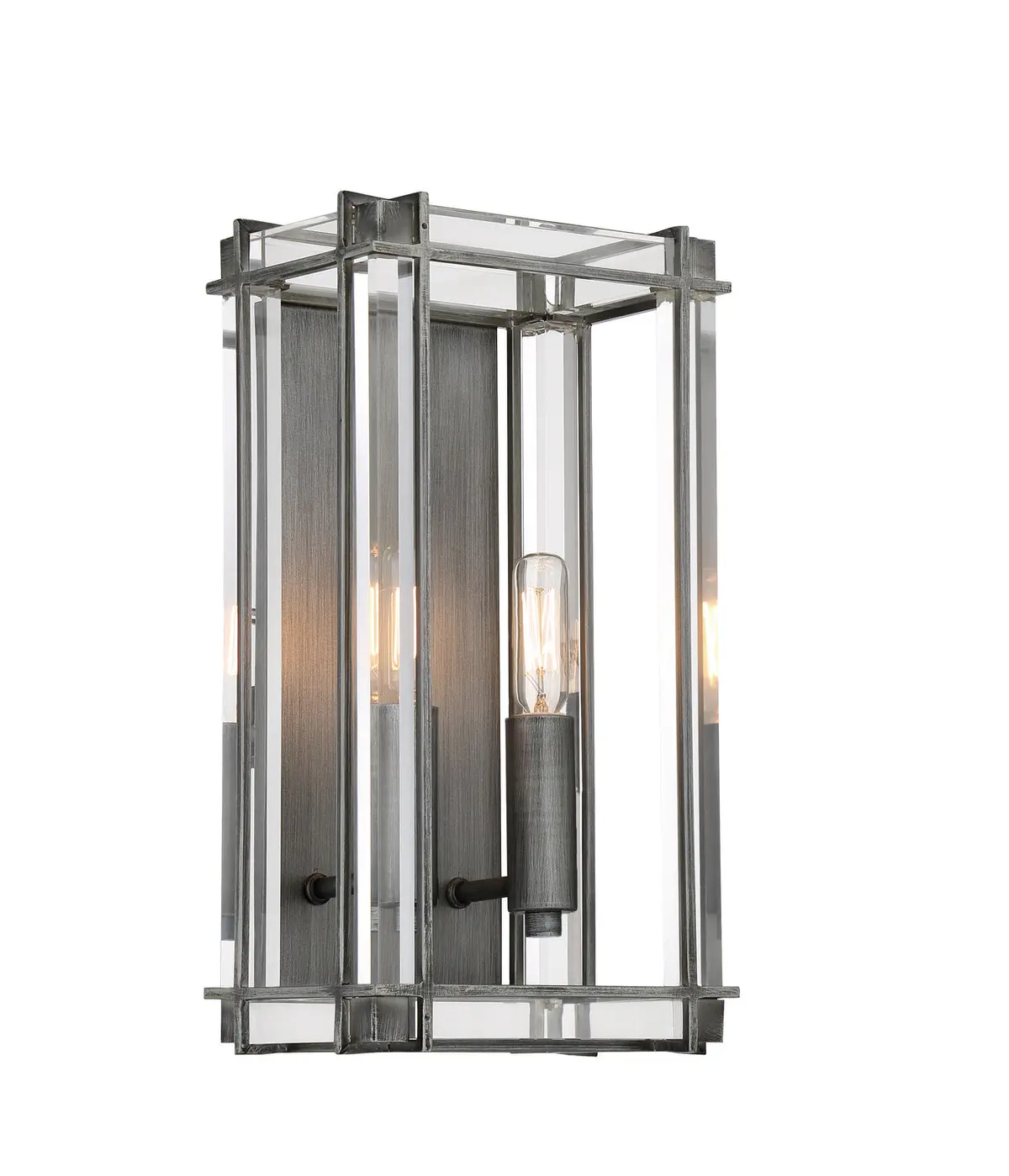 Minka Lavery Langen Square Two Light Wall Mount In Antique Nickel (Painted) 1