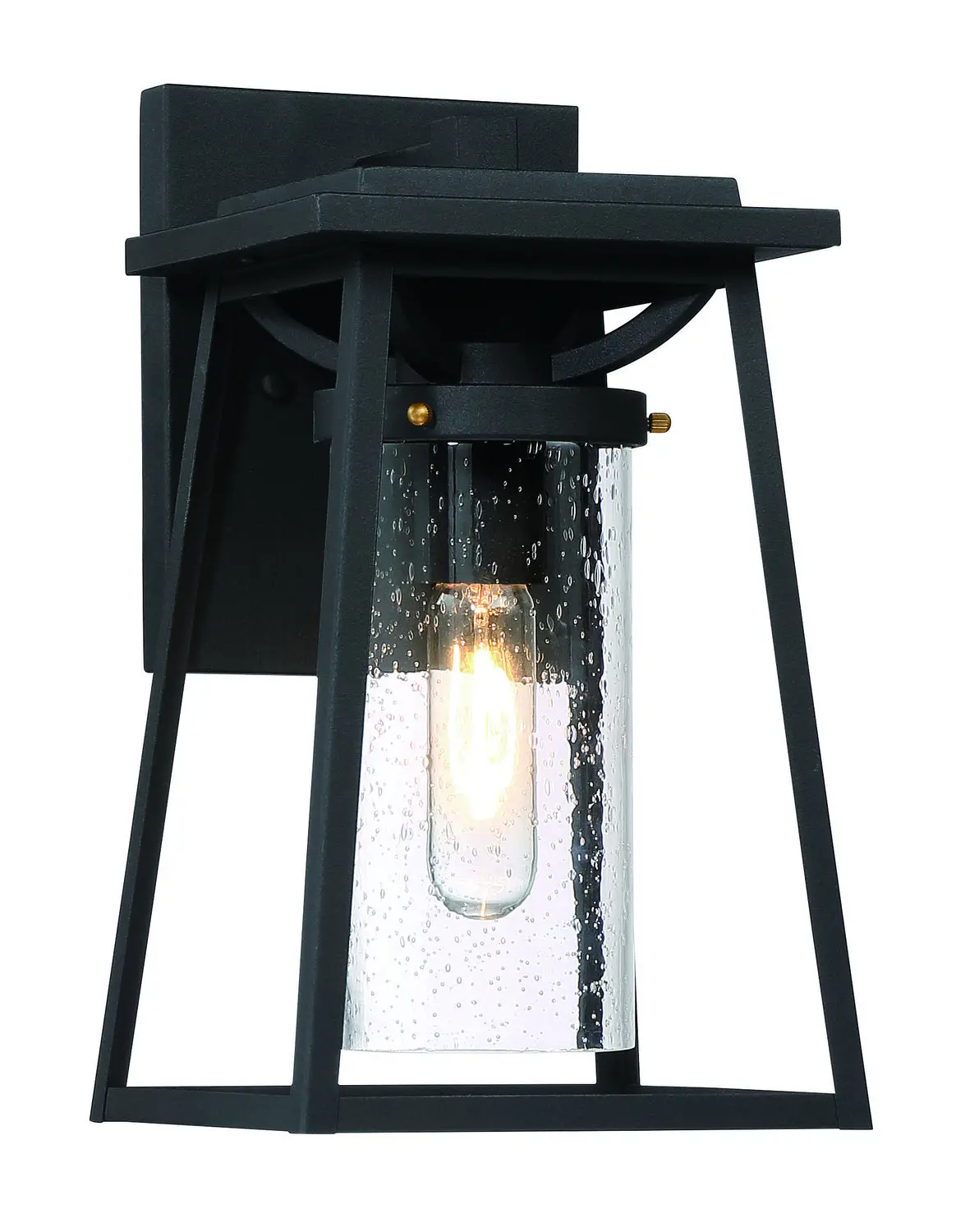 Minka Lavery Lanister Court One Light Outdoor Lantern In Coal With Gold 1