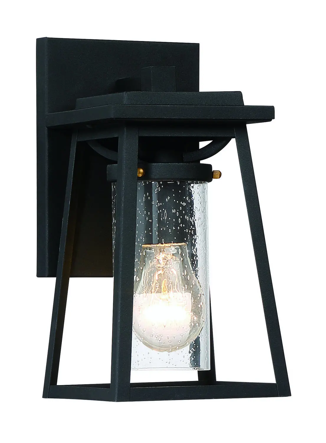 Minka Lavery Lanister Court One Light Outdoor Lantern In Coal With Gold 1