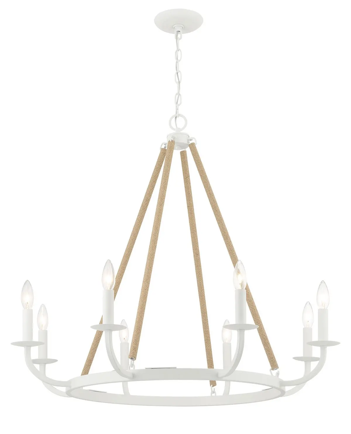 Minka Lavery Lanton Eight Light Chandelier In Sand White 1