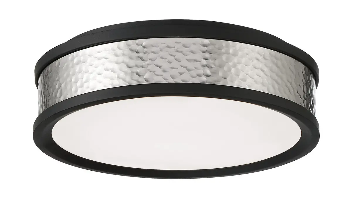 Minka Lavery Led Flush Mount In Coal With Brushed Nickell 1