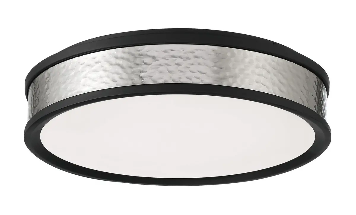 Minka Lavery Led Flush Mount In Coal With Brushed Nickell 1