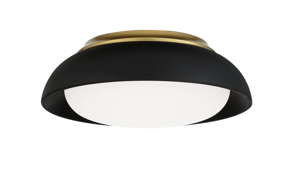 Minka Lavery Led Flush Mount In Coal With Honey Gold Highlight 1