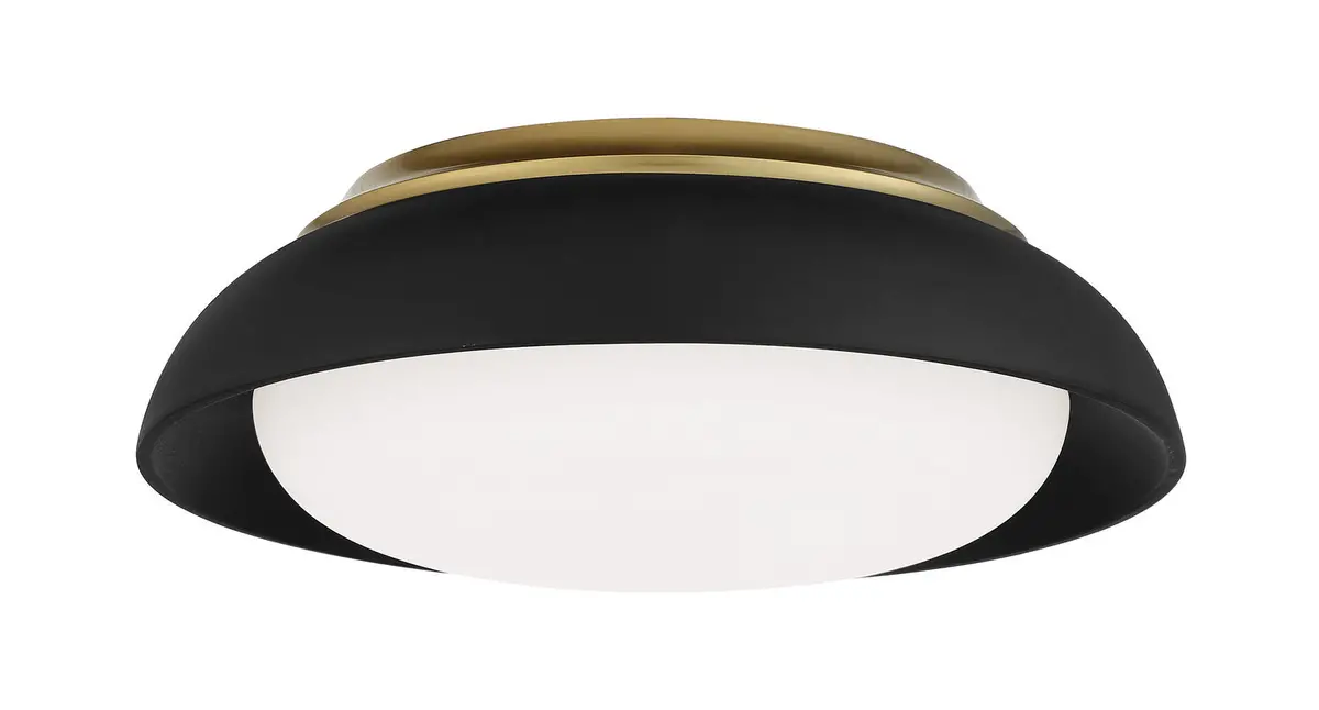 Minka Lavery Led Flush Mount In Coal With Honey Gold Highlight 1