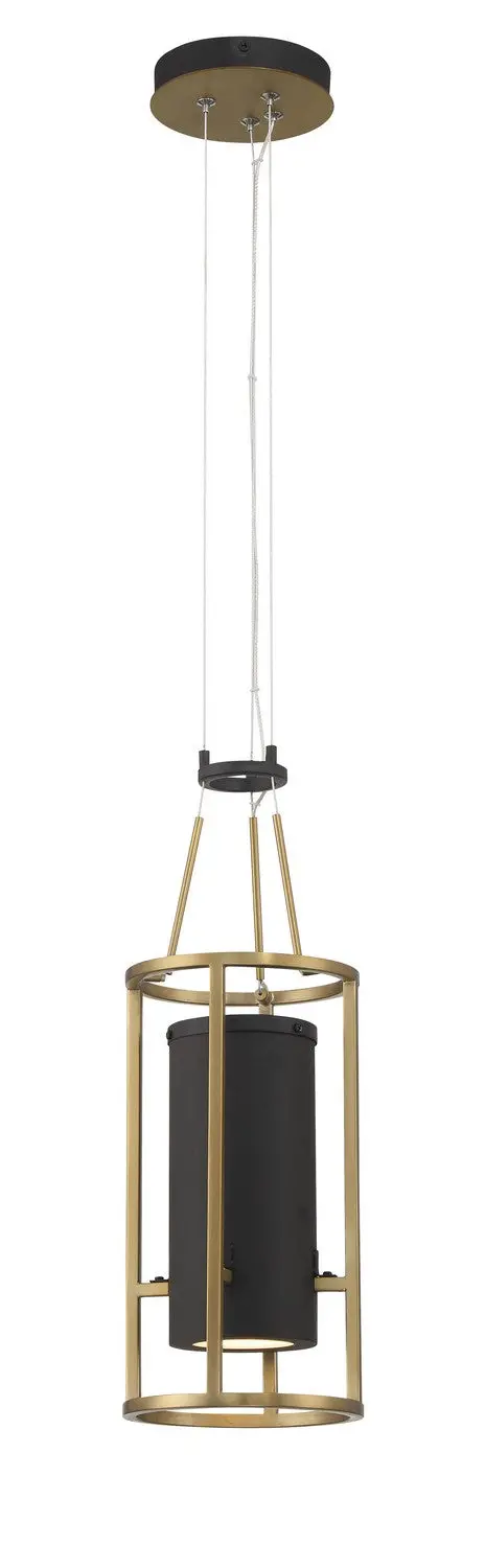 Minka Lavery Levitation Led Mini Pendant In Sand Coal & Soft Brass 1