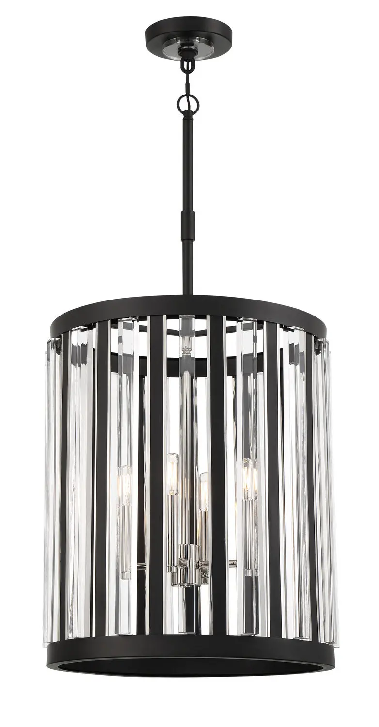 Minka Lavery Majestic Splendor Four Light Pendant In Sand Coal And Polished Nickel 1