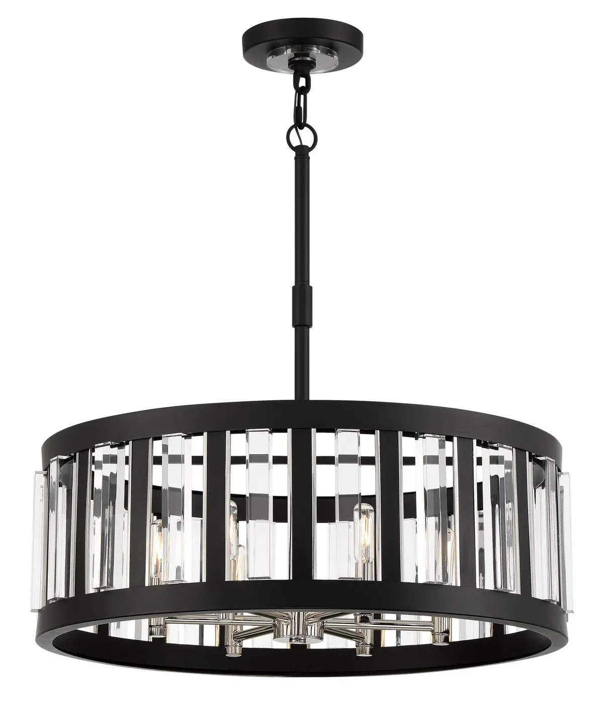 Minka Lavery Majestic Splendor Six Light Pendant In Sand Coal And Polished Nickel 1