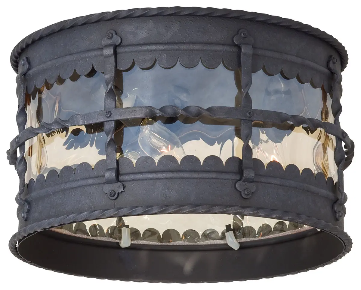 Minka Lavery Mallorca Three Light Flush Mount In Spanish Iron 1