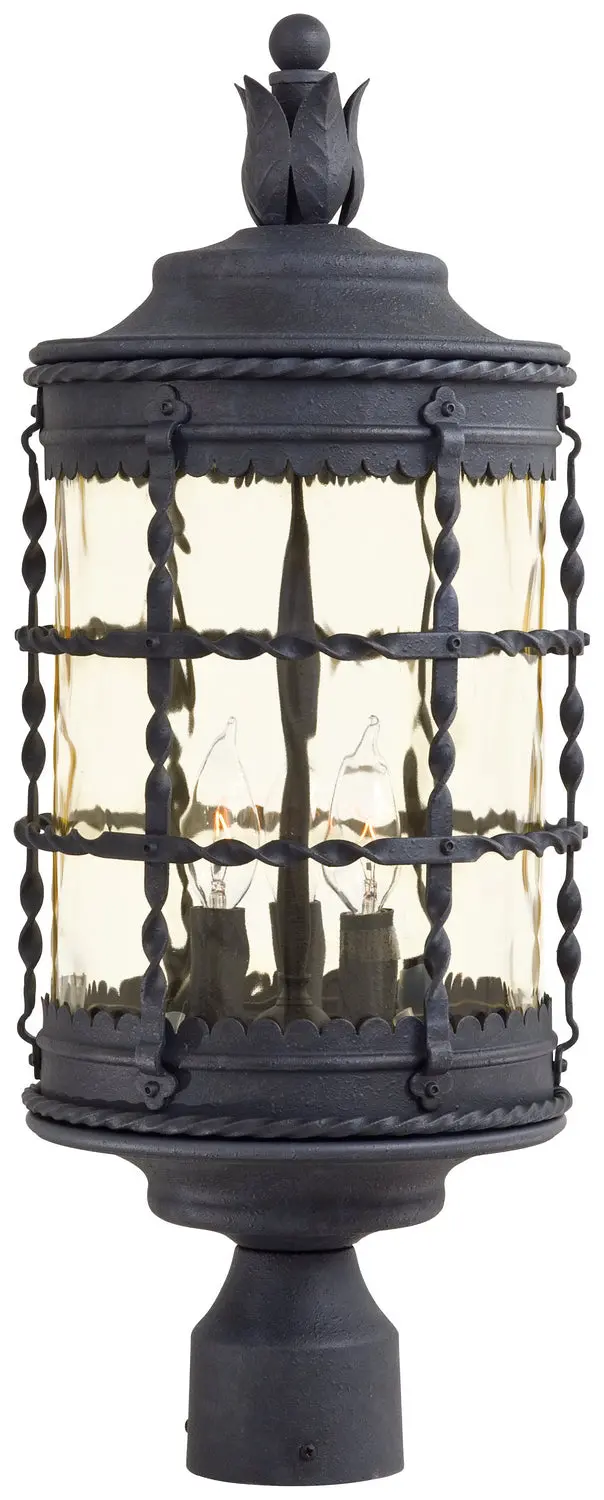 Minka Lavery Mallorca Three Light Post Mount In Spanish Iron 1