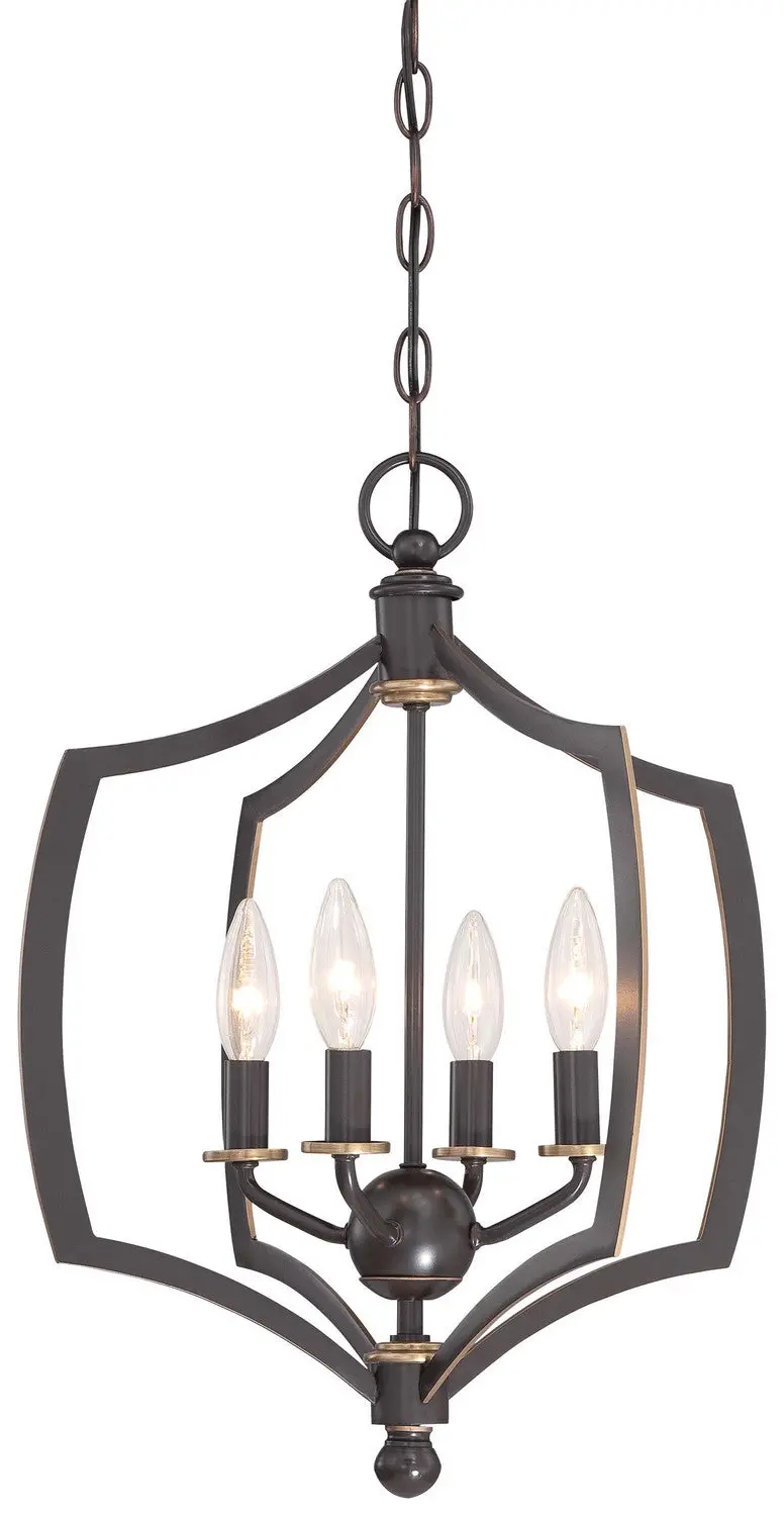 Minka Lavery Middletown Four Light Mini Chandelier In Downton Bronze With Gold Highlights 1