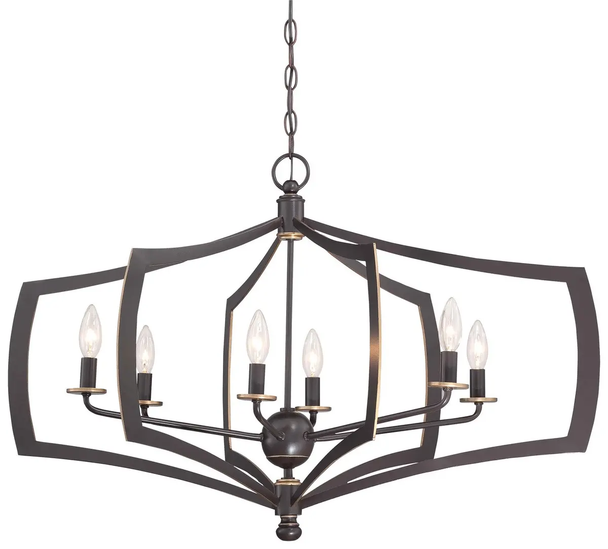 Minka Lavery Middletown Six Light Chandelier In Downton Bronze With Gold Highlights 1