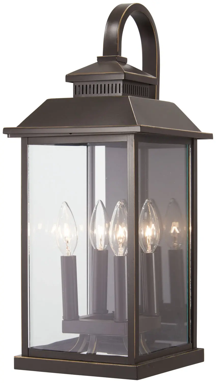 Minka Lavery Miners Loft Four Light Outdoor Wall Mount In Oil Rubbed Bronze With Gold Highlights 1