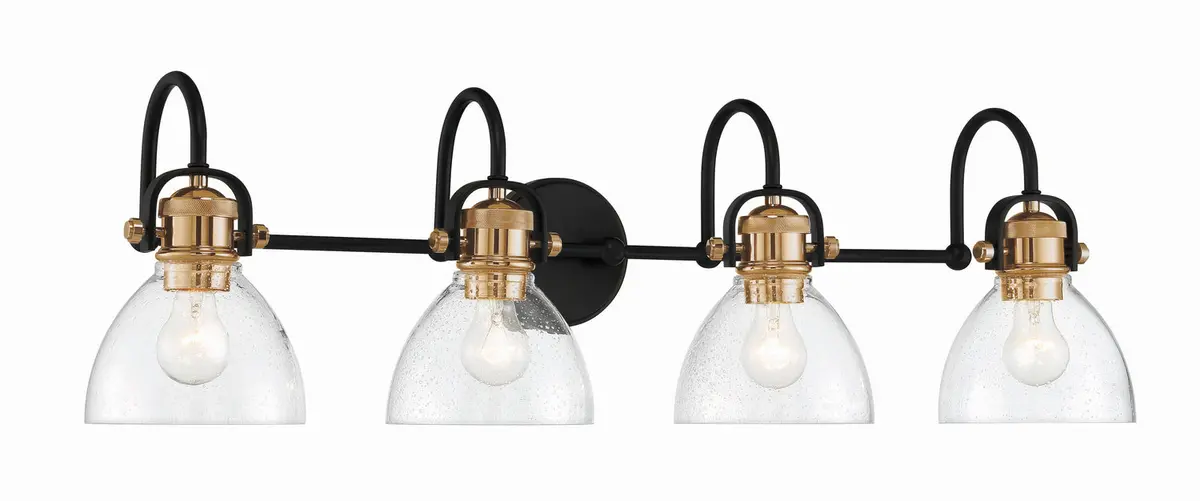 Minka Lavery Monico Four Light Bath In Bronze With Natural Brushed Brass 1