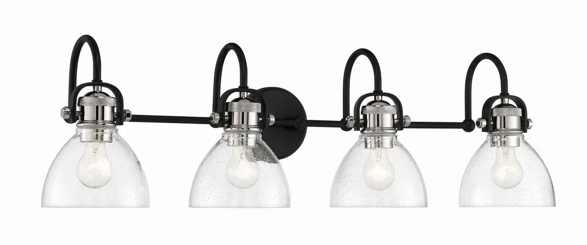 Minka Lavery Monico Four Light Bath In Coal With Polished Nickel Highlig 1