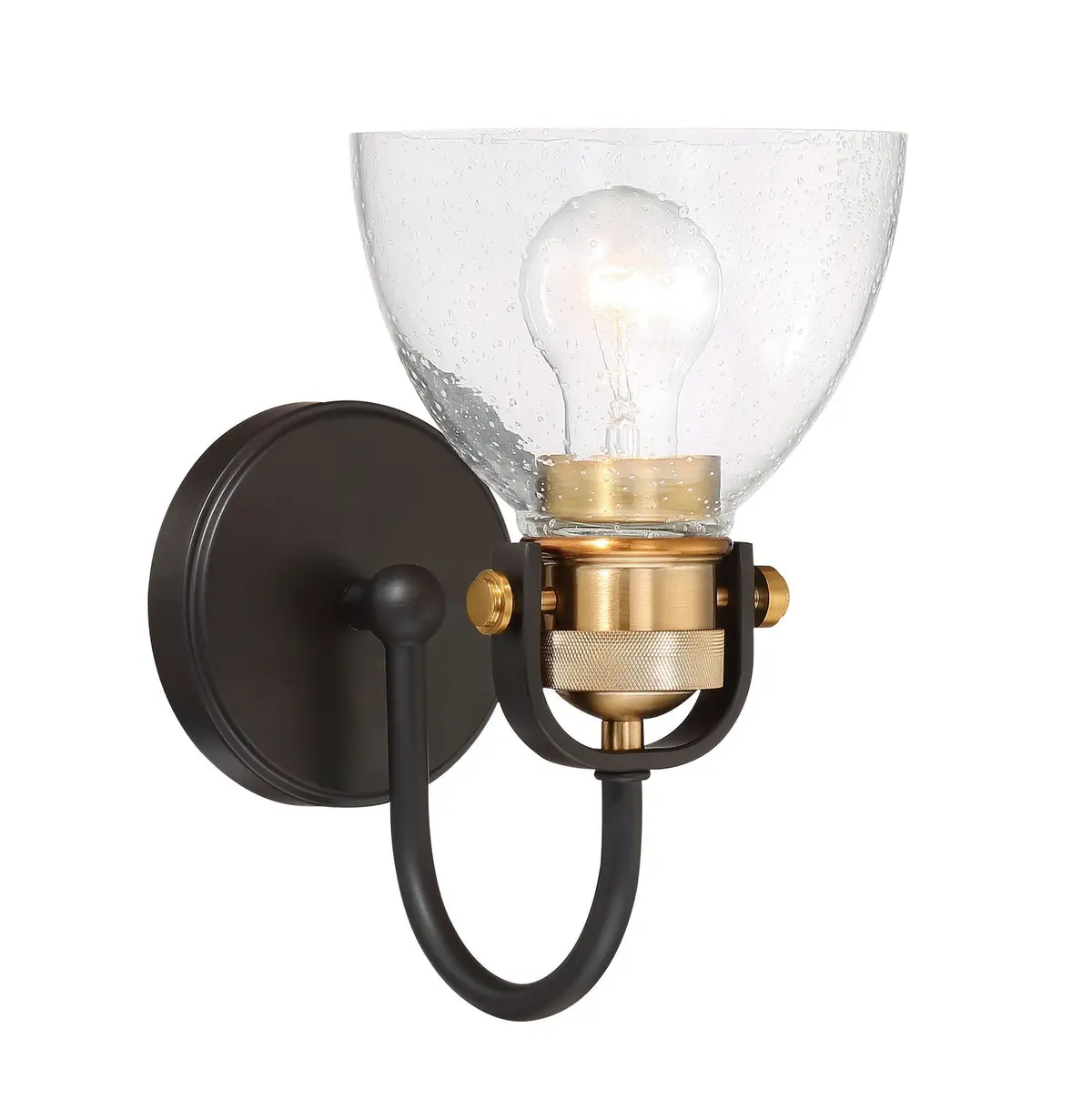Minka Lavery Monico One Light Bath In Bronze With Natural Brushed Brass 1