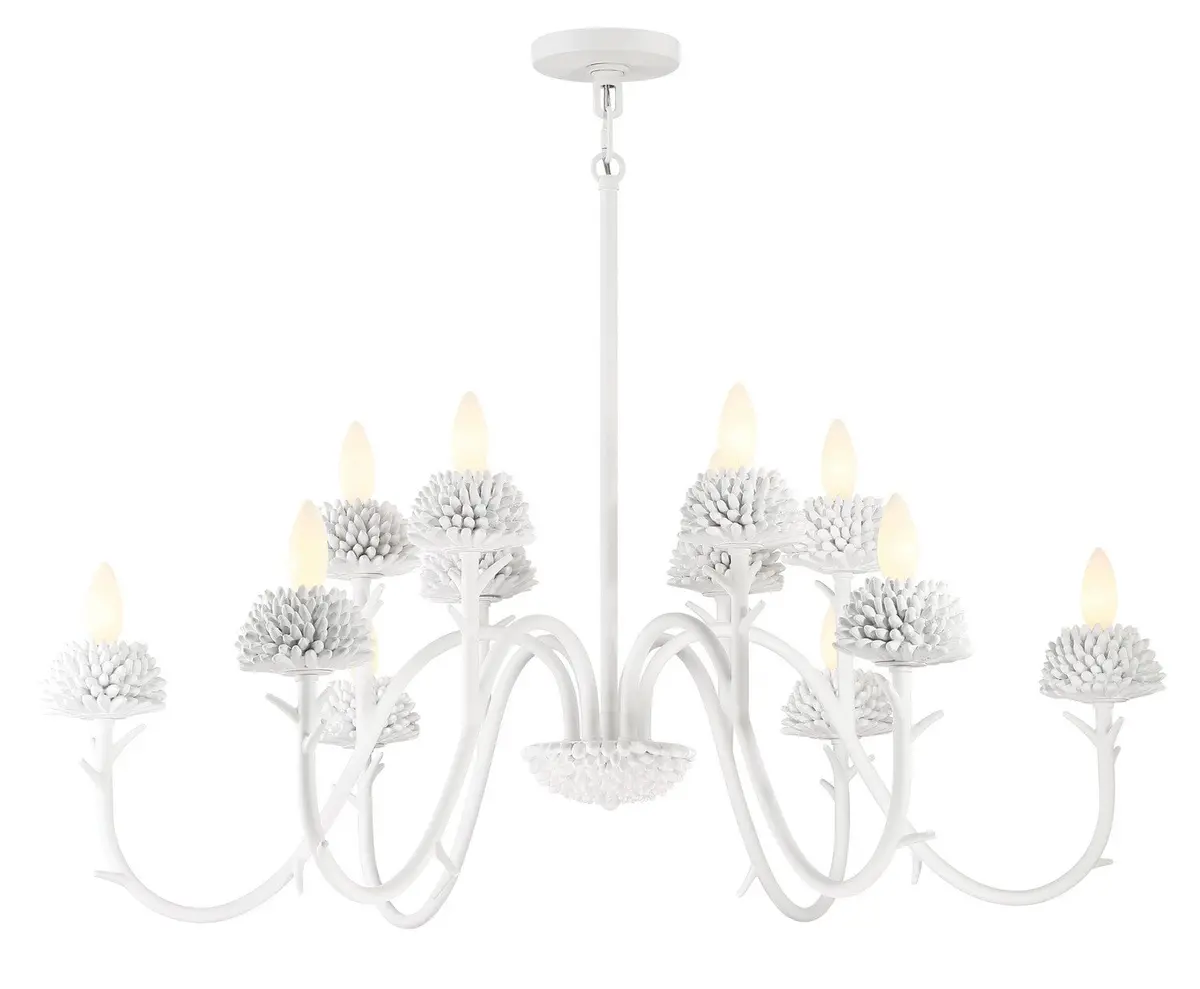 Minka Lavery North Fork 12 Light Chandelier In Sand White 1
