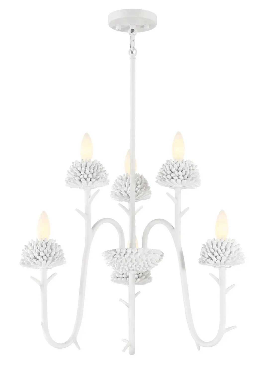 Minka Lavery North Fork Six Light Pendant In Sand White 1