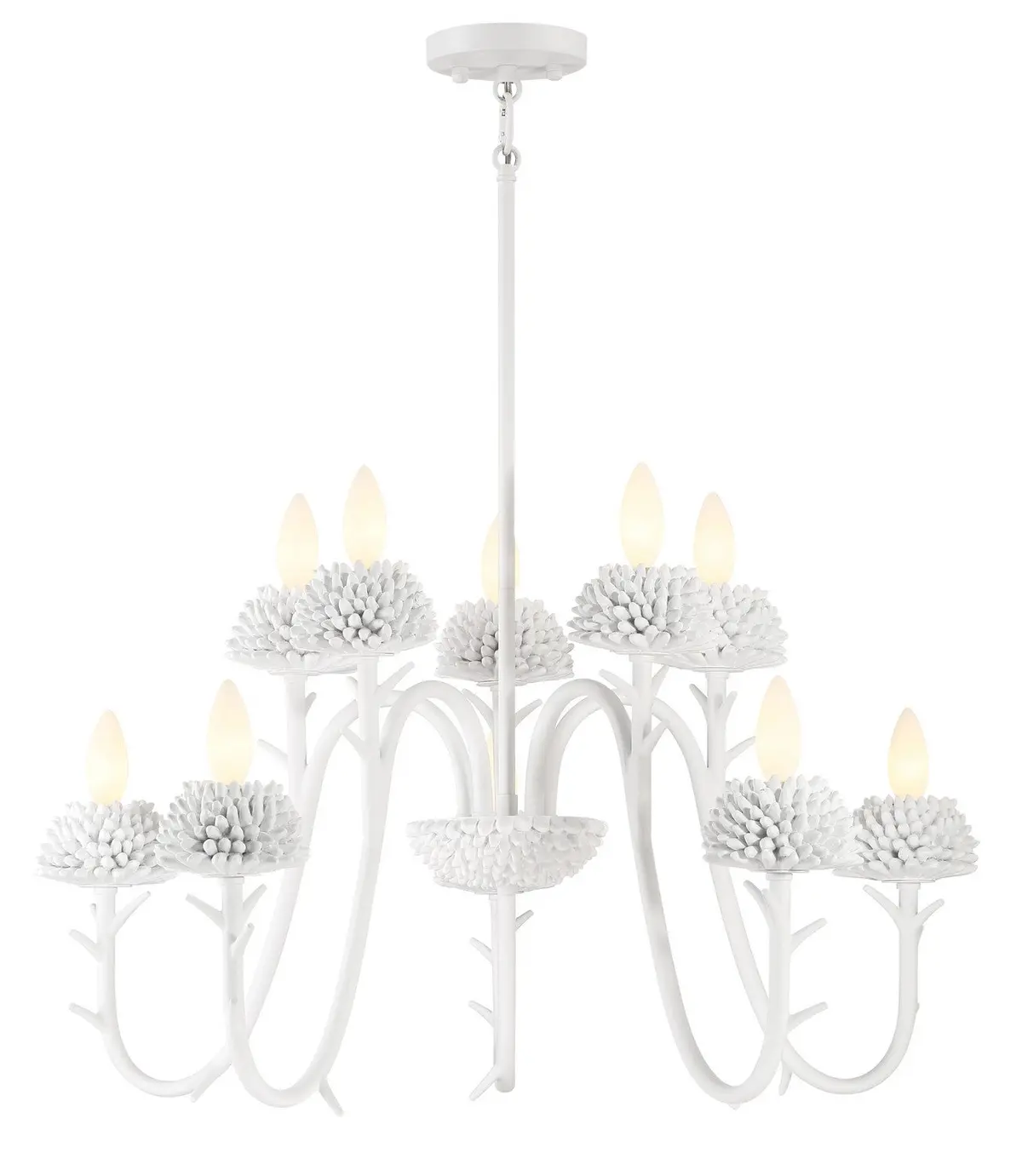 Minka Lavery North Fork Ten Light Chandelier In Sand White 1