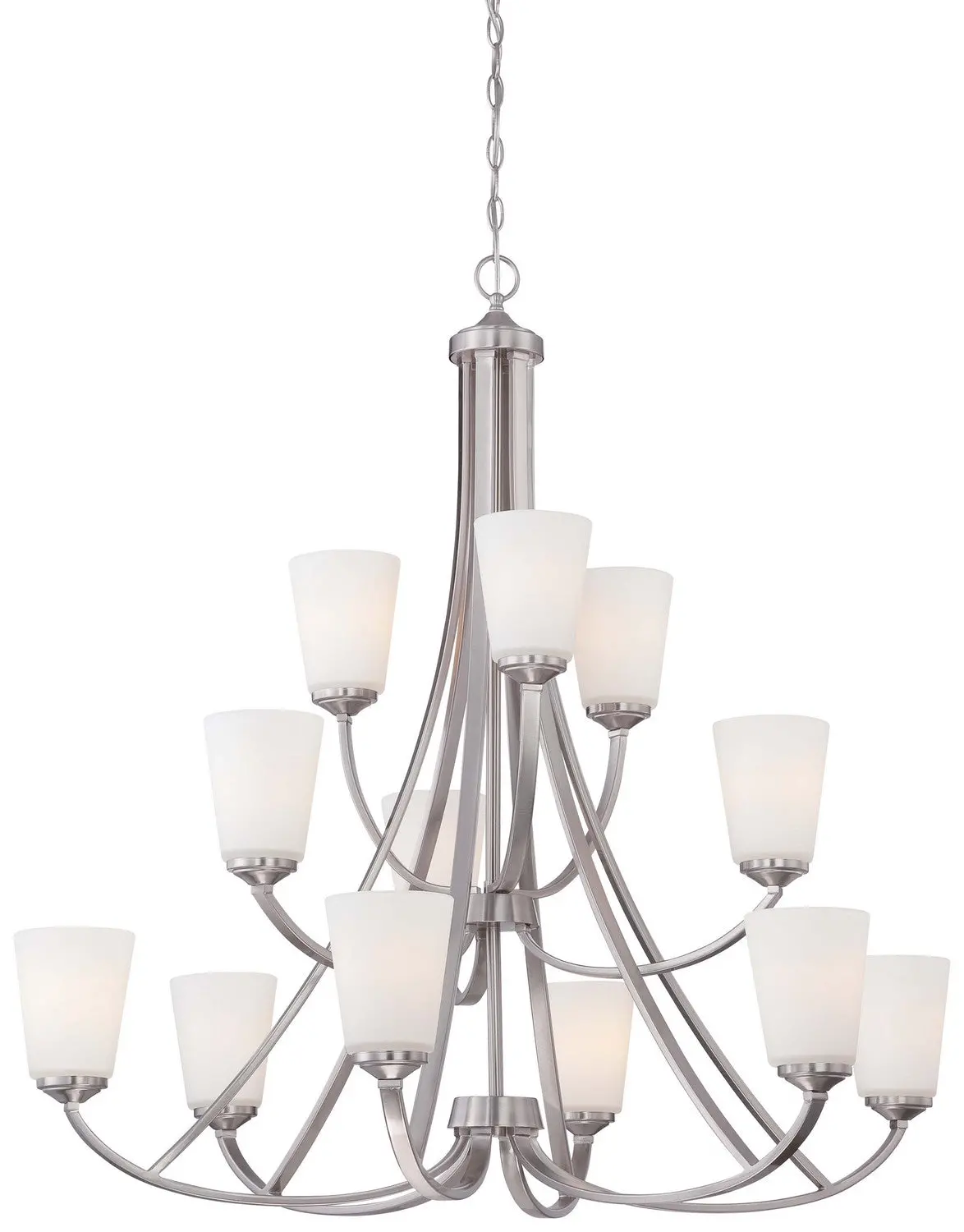 Minka Lavery Overland Park 12 Light Chandelier In Brushed Nickel 1