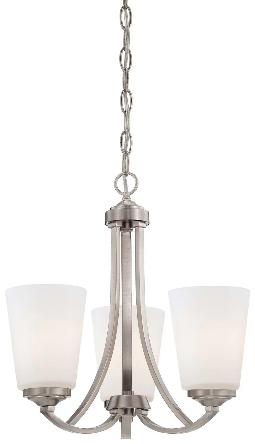 Minka Lavery Overland Park Three Light Mini Chandelier In Brushed Nickel 1