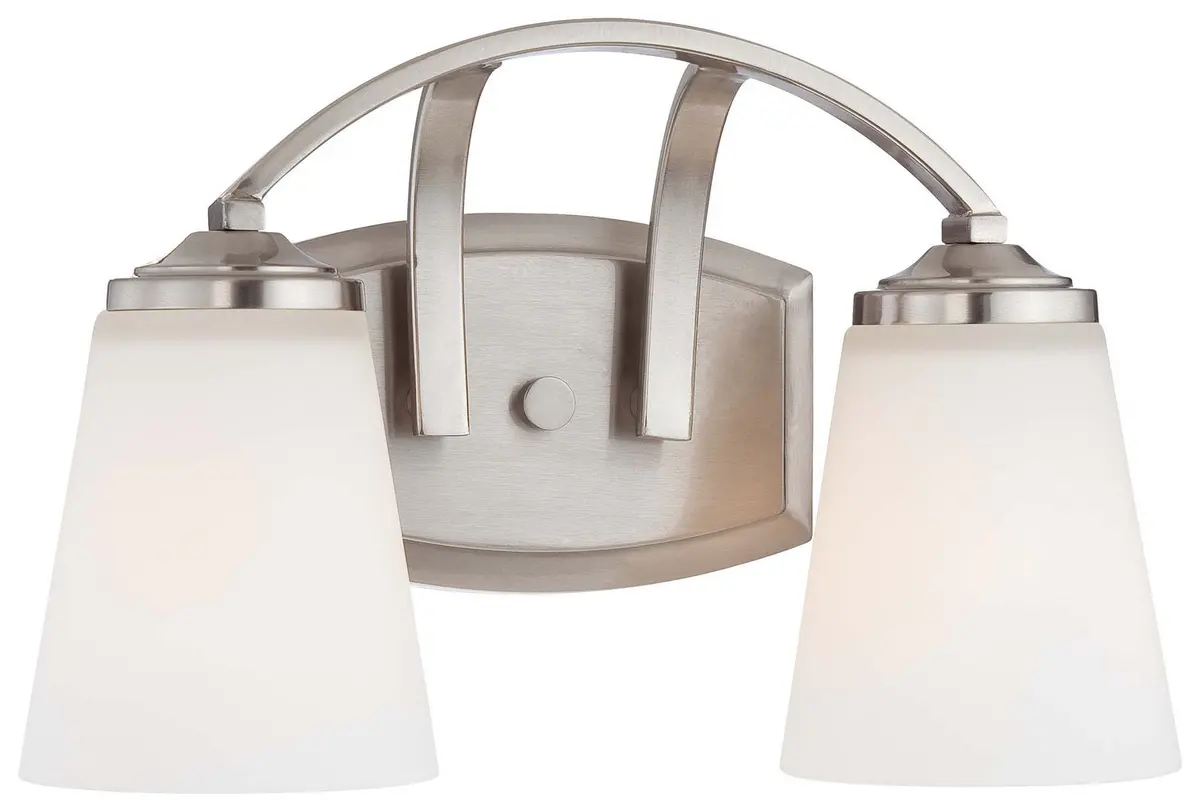 Minka Lavery Overland Park Two Light Bath In Brushed Nickel 1