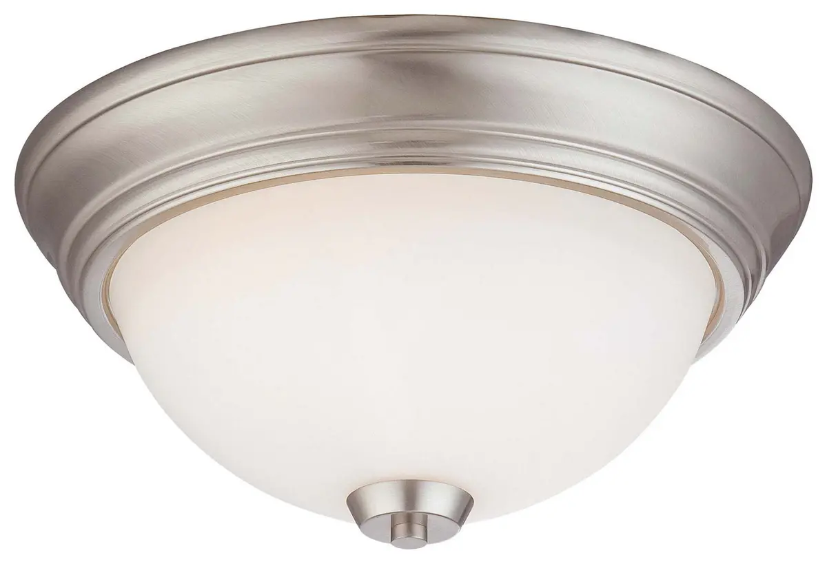 Minka Lavery Overland Park Two Light Flush Mount In Brushed Nickel 1