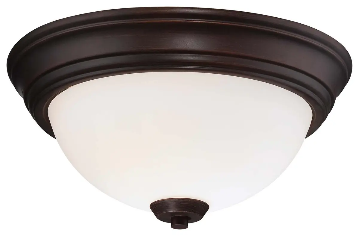 Minka Lavery Overland Park Two Light Flush Mount In Vintage Bronze 1