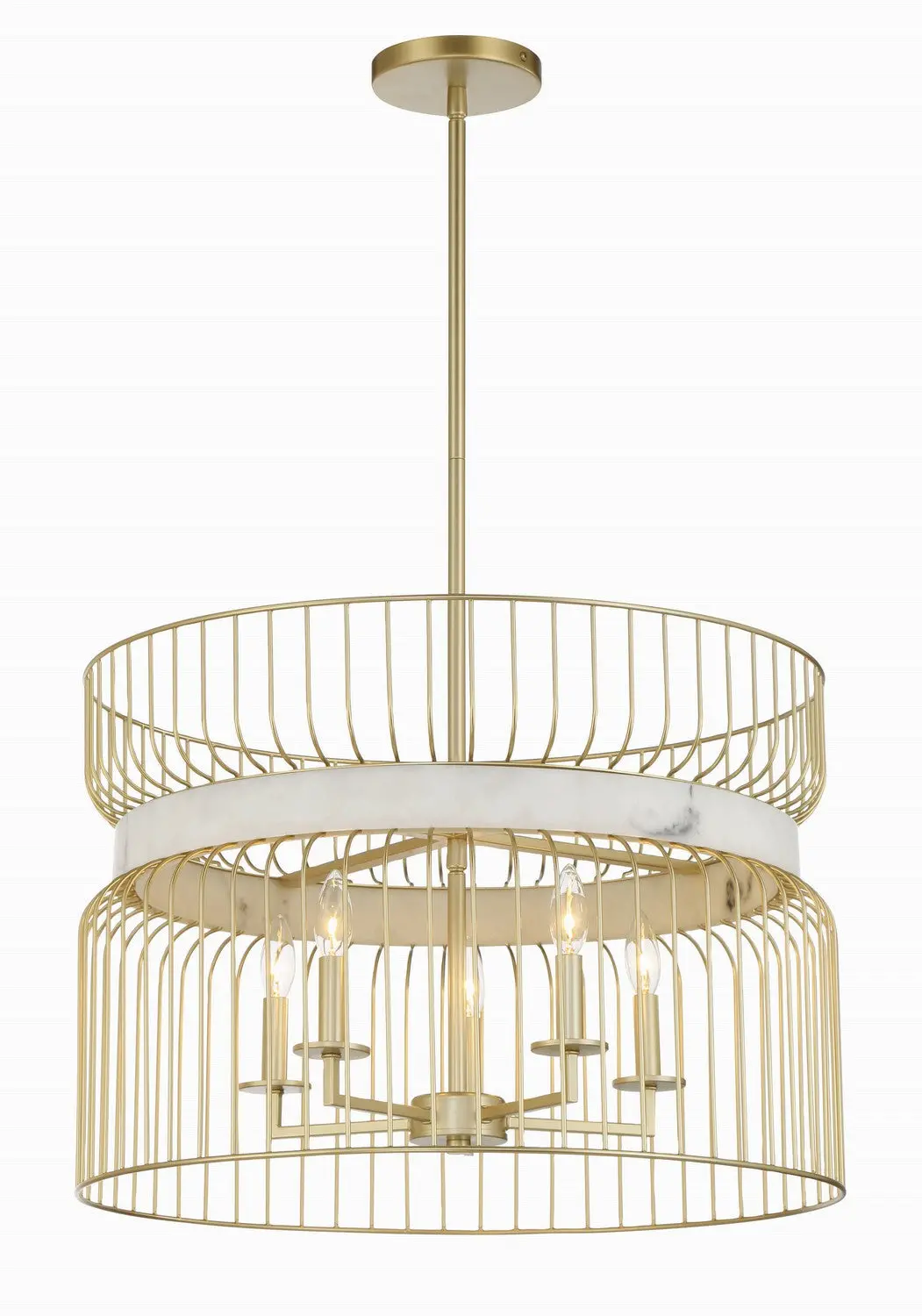 Minka Lavery Park Slope Five Light Pendant In Nouveau Gold 1