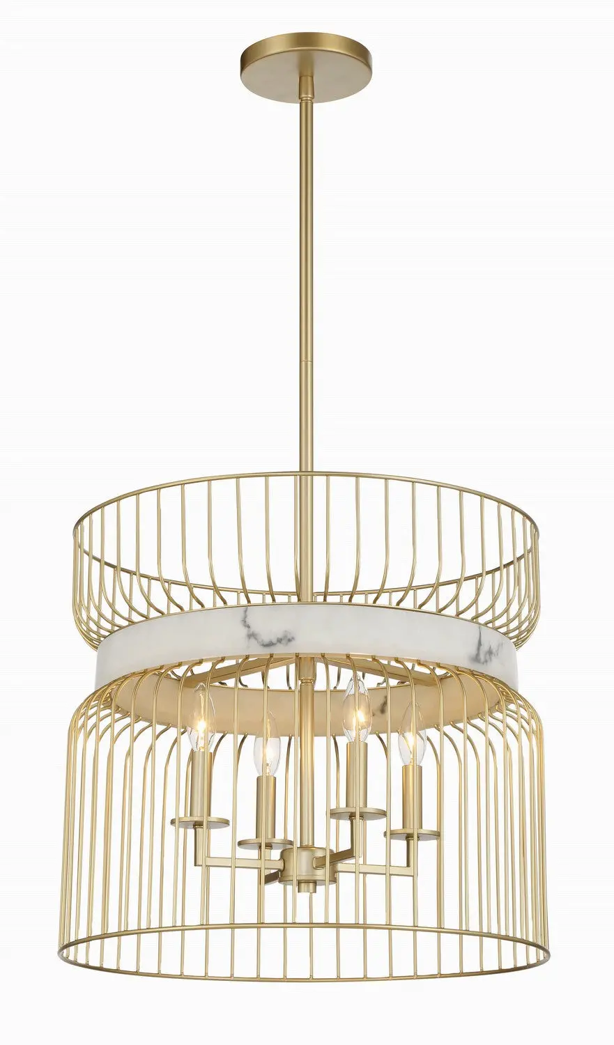 Minka Lavery Park Slope Four Light Pendant In Nouveau Gold 1