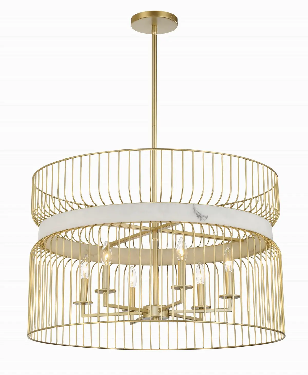Minka Lavery Park Slope Six Light Pendant In Nouveau Gold 1