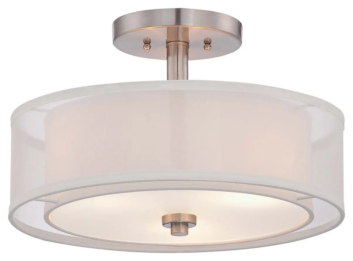 Minka Lavery Parsons Studio Three Light Semi Flush Mount In Brushed Nickel 1