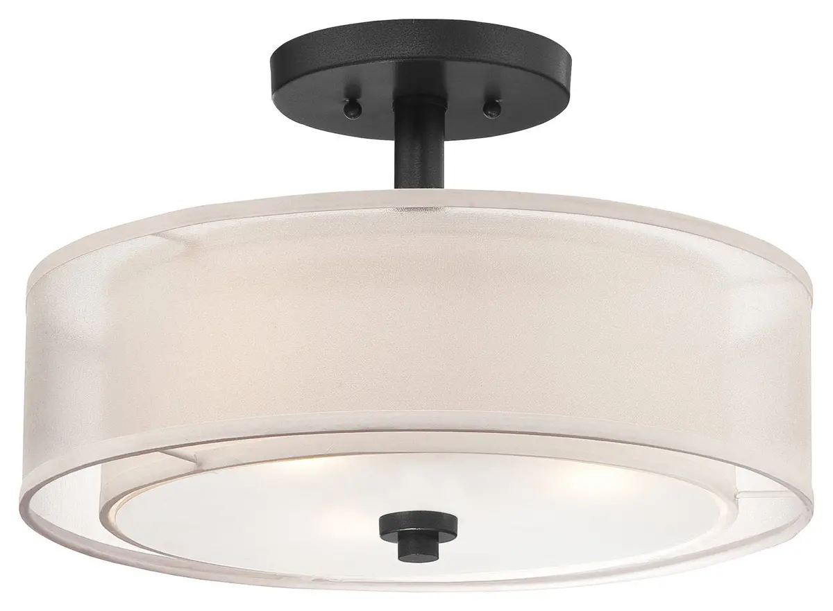 Minka Lavery Parsons Studio Three Light Semi Flush Mount In Sand Coal 1
